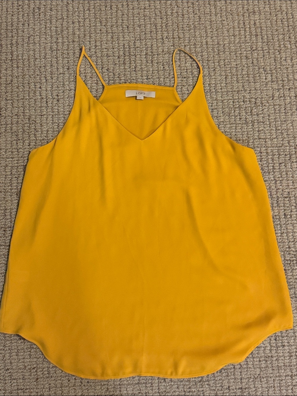 LOFT Yellow V-Neck Spaghetti Strap Camisole